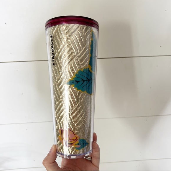 Starbucks Gold Quilted Foil Rose Tumbler 24 oz - Picture 2 of 5